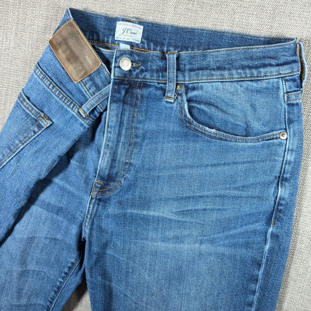 J.Crew 770 Straight Jeans Mens 36/32 Blue Stretch Kurabo Japanese Denim